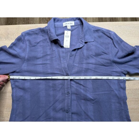 Anthropologie NWT Cloth & Stone Blue Button Down Textured Shirt Medium - Picture 6 of 7